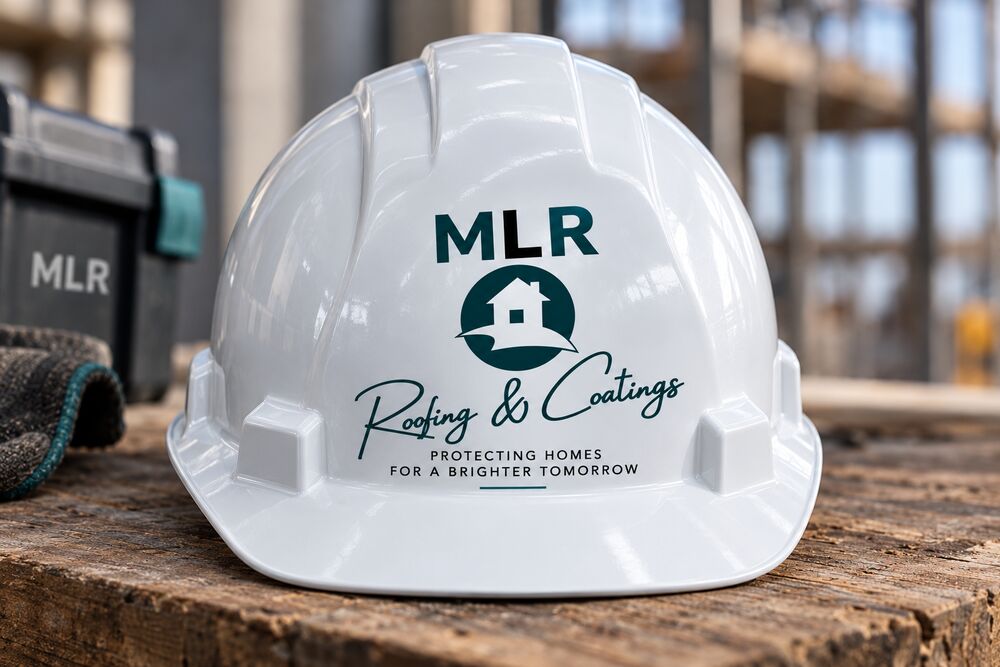 MLR Roofing & Coatings branded hard hat